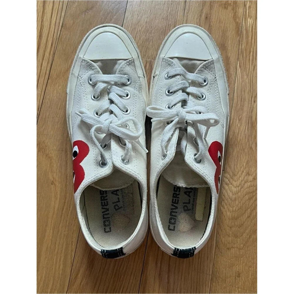 Comme des Garçons x Converse White Low-Top Sneakers Men’s Sz 7 Women’s 9